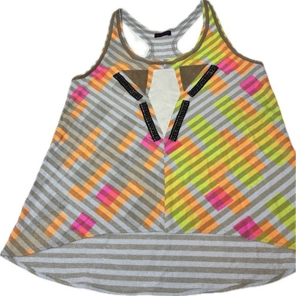 Custo Barcelona Y2K Vintage Printed Striped Tank Sleeveless Top (Size‎ L) KC